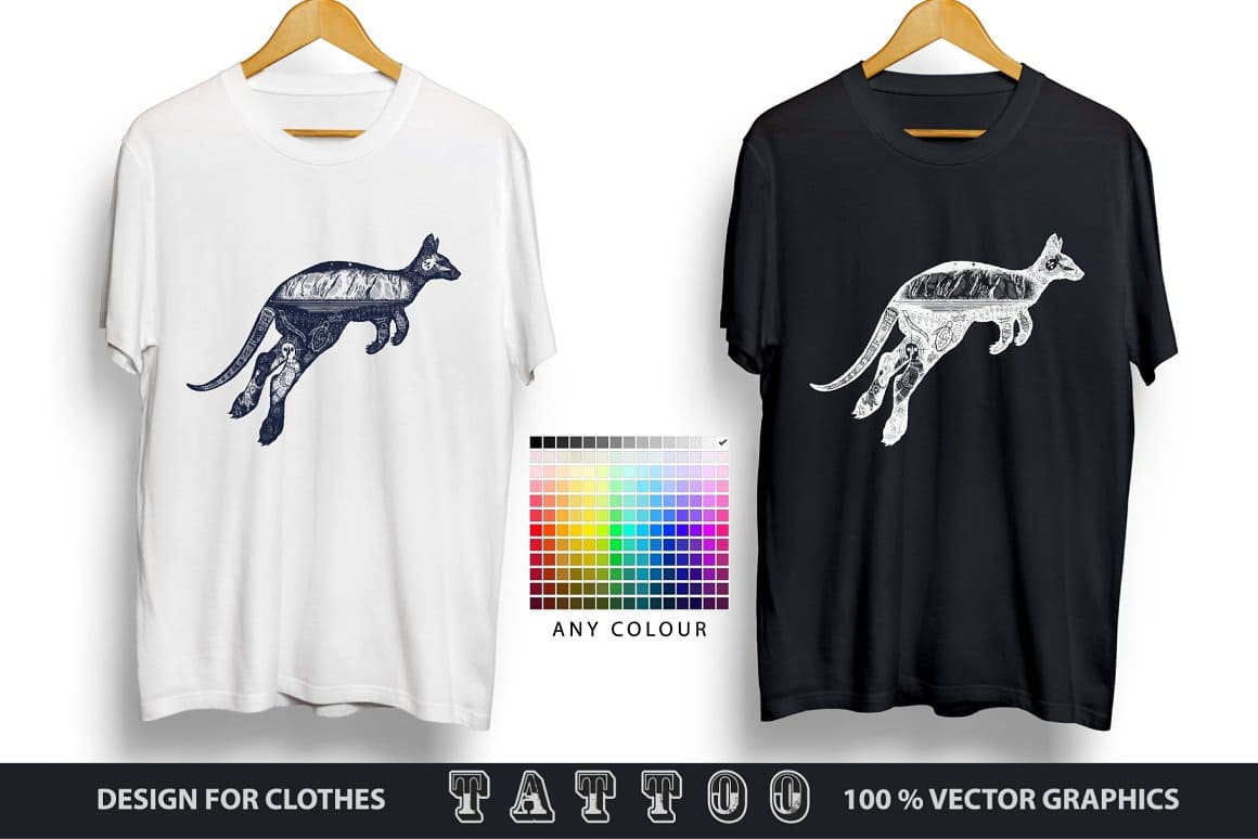 T-shirt Kangaroo Graphics preview image.