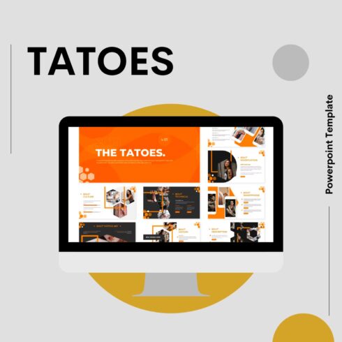 Preview tatoes powerpoint template on the tablet.