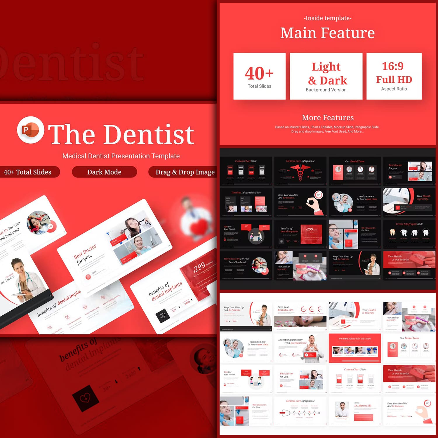 Feature Drag and Drop images on the Dentist Presentation Template.
