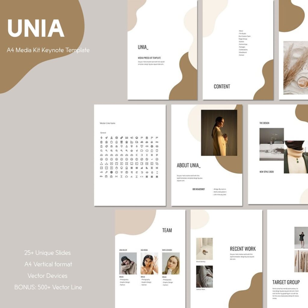 UNIA - A4 Media Kit Keynote Template – MasterBundles