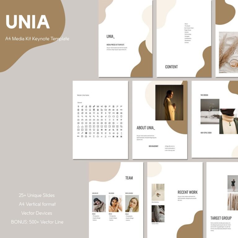 UNIA - A4 Media Kit Keynote Template – MasterBundles