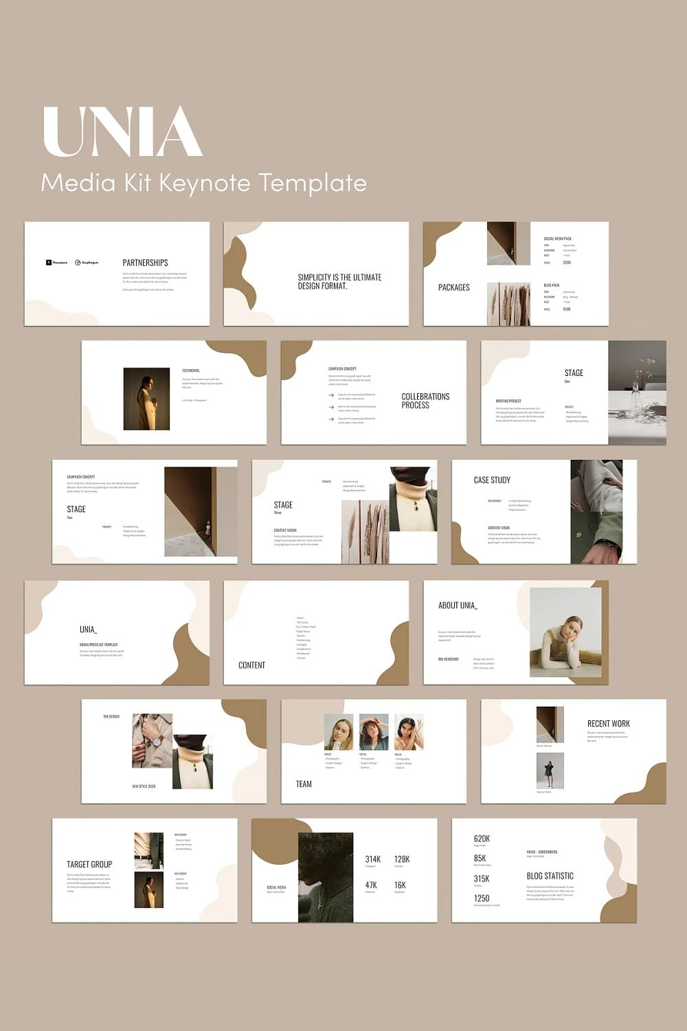 Unia media kit keynote template.