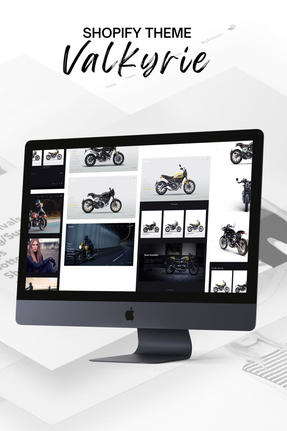 Preview Valkyrie shopify theme on the computer.