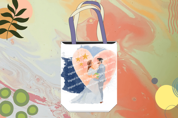 Bag with a print of lovers.