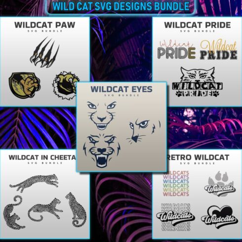 Wild cat designs bundle.