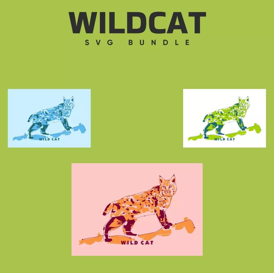 The wildcat svg bundle includes a cat.