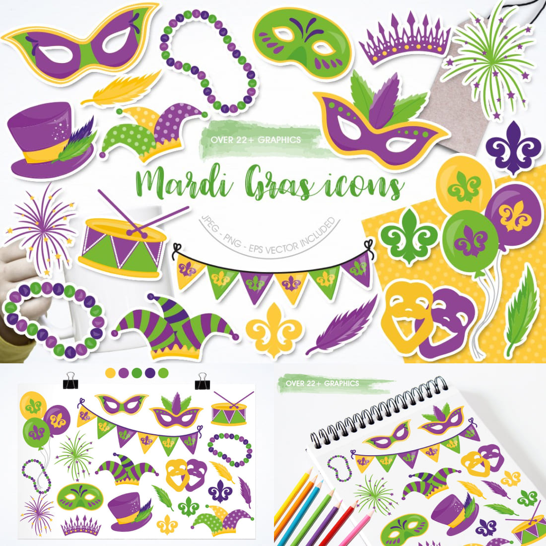 Madri Gras Icons.