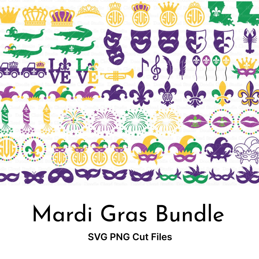 Mardi Gras Bundle SVG PNG Cut Files.