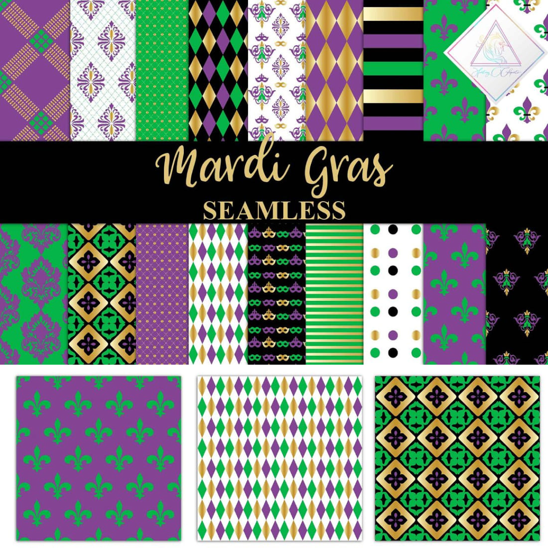 Mardi Gras Digital Paper.