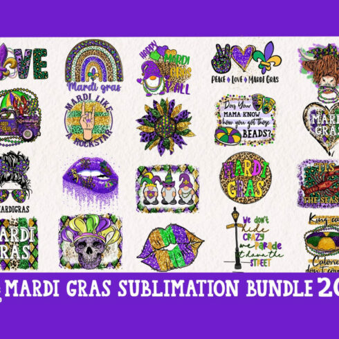 Mardi Gras Sublimation Bundle in purple with sequins.