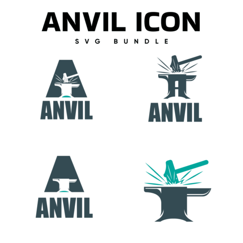 Anvil icon svg bundle.