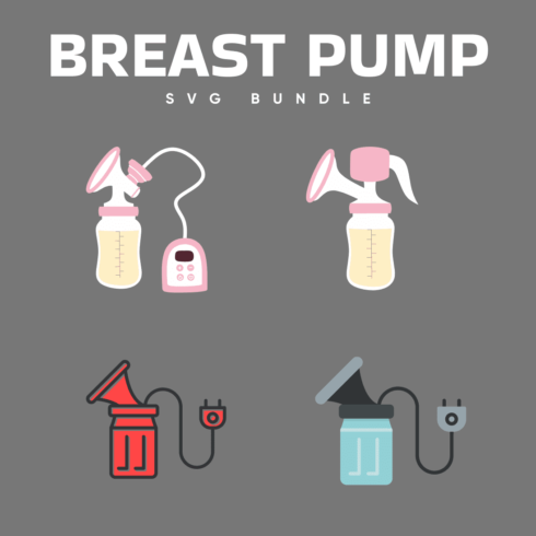Image of breast pumps portable and tied to the outlet.