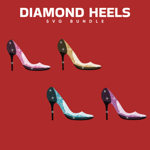 Preview diamond heels svg bundle.