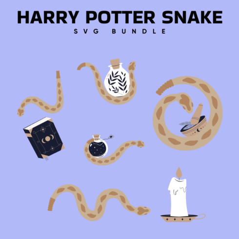 Harry Potter snake SVG bundle, main picture 1100x1100.