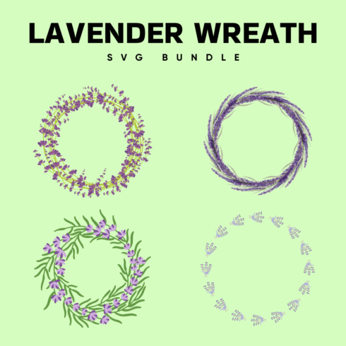 Lavender wreath svg bundle.