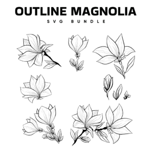 Outline Magnolia SVG – MasterBundles