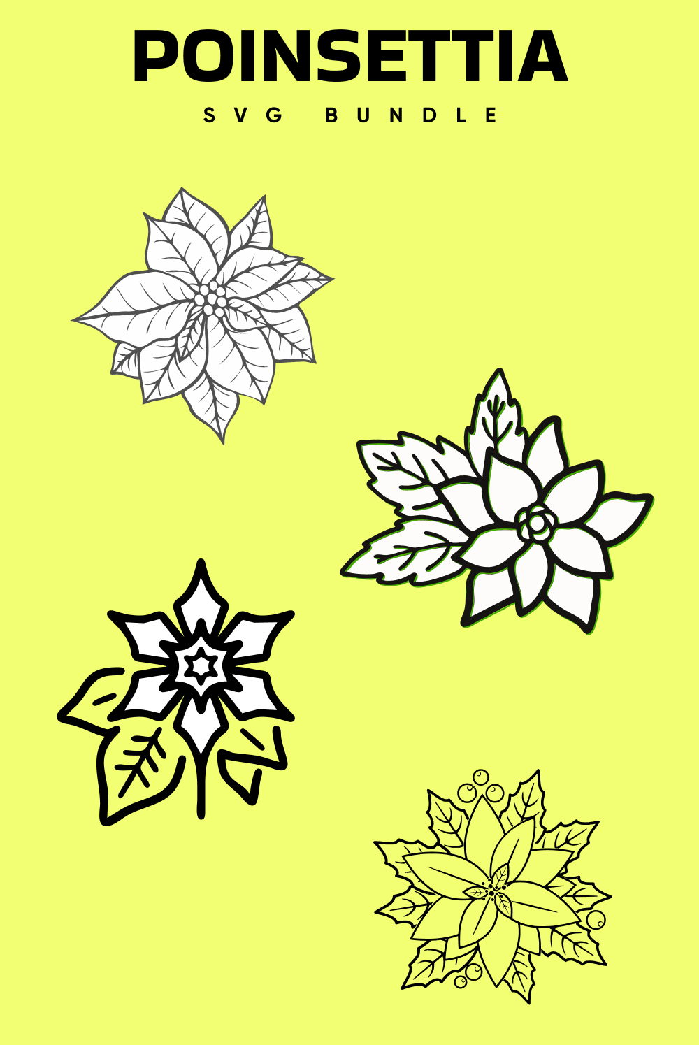 Pinterest illustrations of poinsettia free bundle.