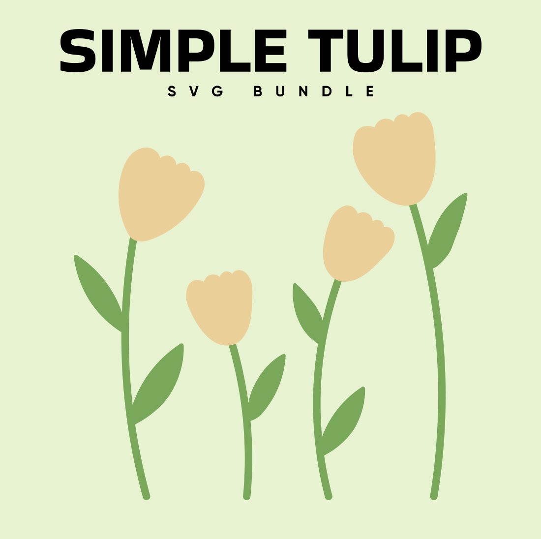 Simple Tulip SVG Bundle, main picture 1100x1100.