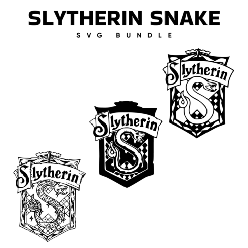 Slytherin snake SVG bundle, first picture 1100x1100.