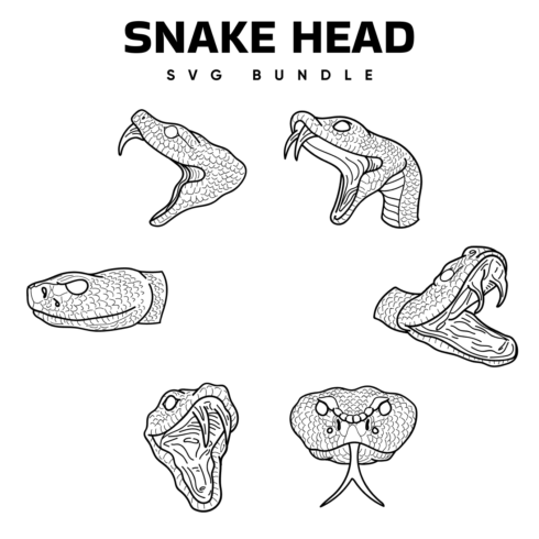 Snake head SVG bundle, main picture 1100x1100.