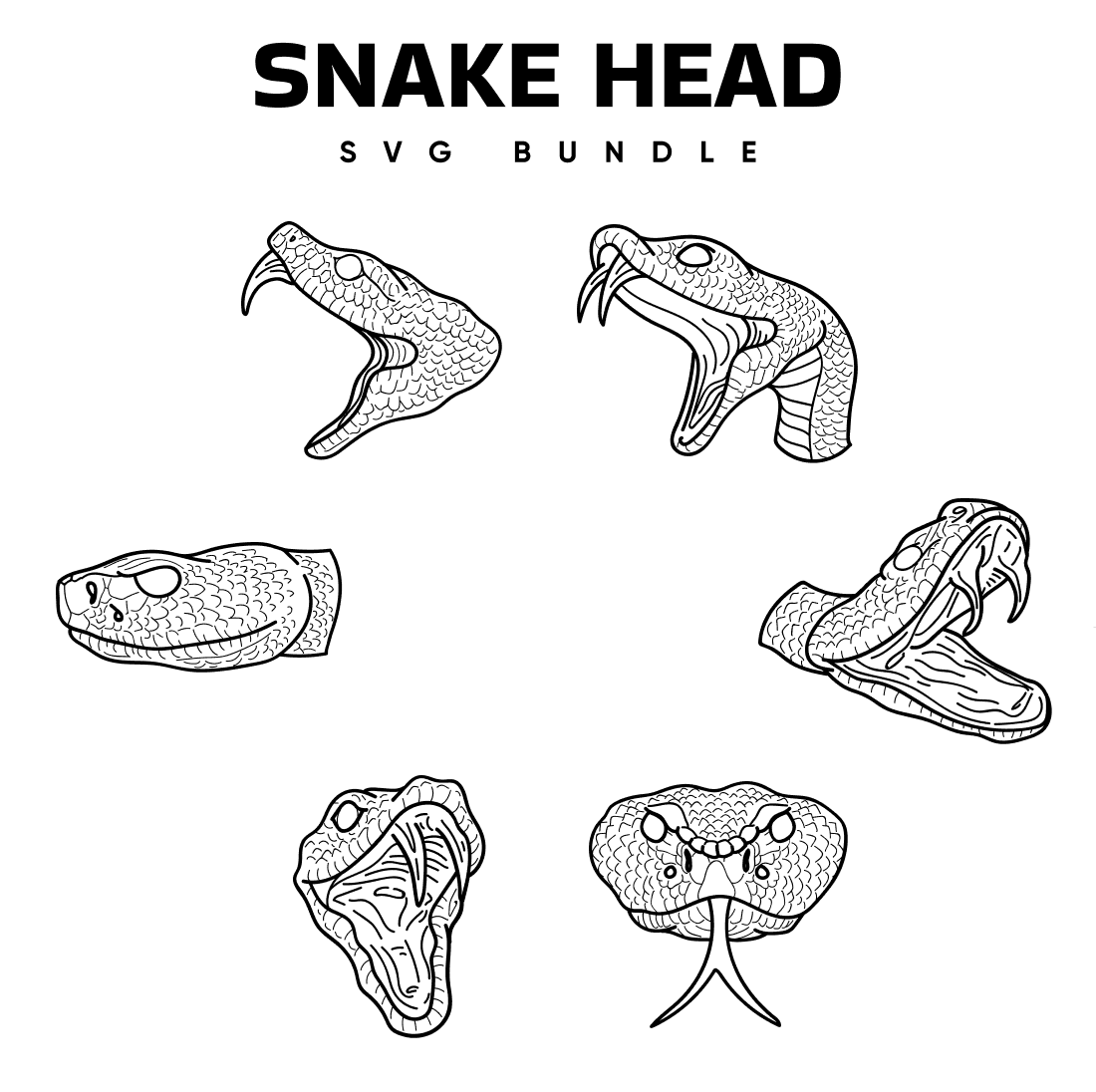 Snake head svg bundle.