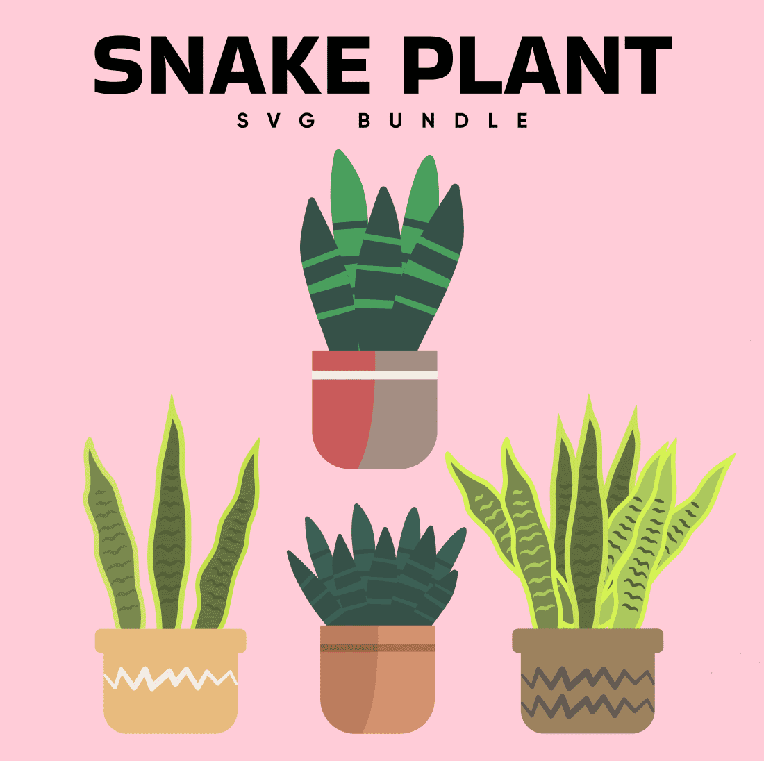 Snake Plant SVG Bundle, first picture 1100x1100.