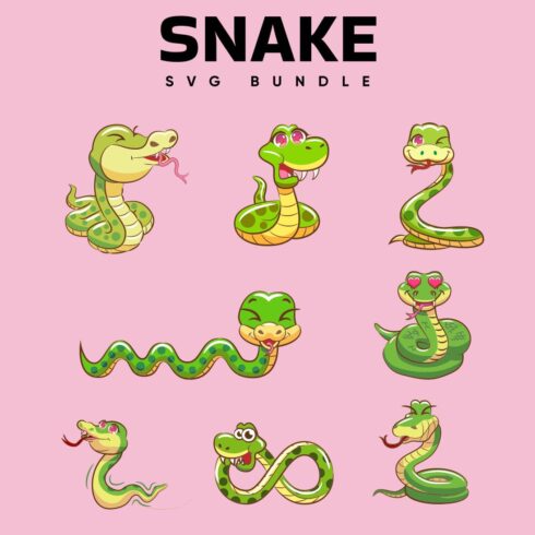 Snake SVG free bundle, main picture 1100x1100.