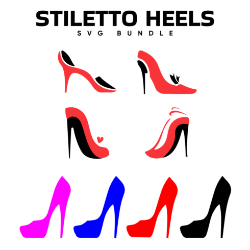 Preview stiletto heels svg bundle.