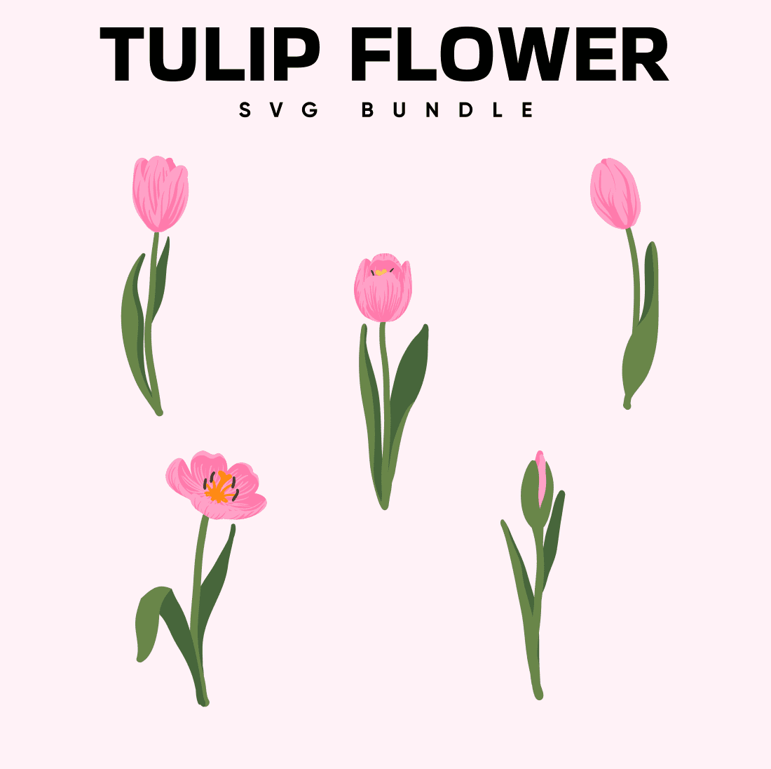 Tulip Flower SVG Bundle, main picture 1100x1100.