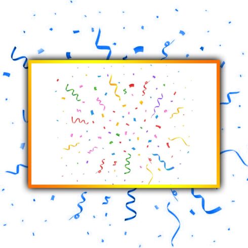 Colorful confetti ribbon explosion, main picture 1500x1500.