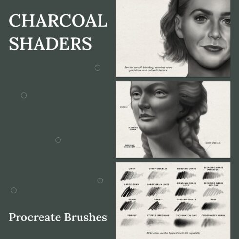 Charcoal shaders – procreate brushes.