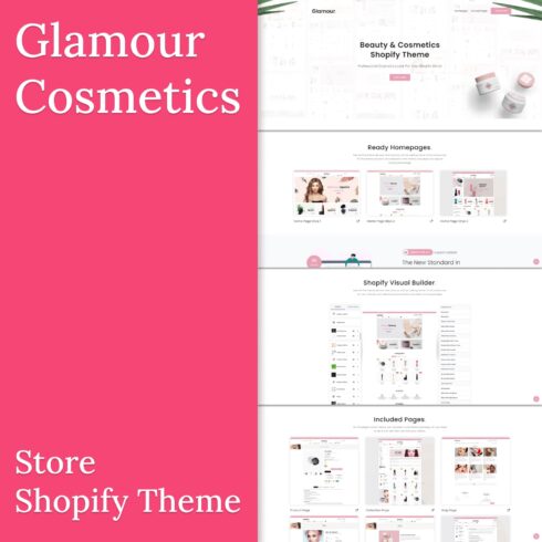 Glamour cosmetics store shopify theme, first picture 1500x1500.
