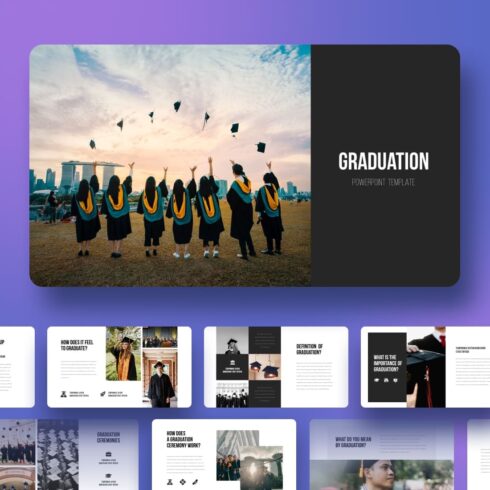 Graduation powerpoint template, main picture 1100x1100.