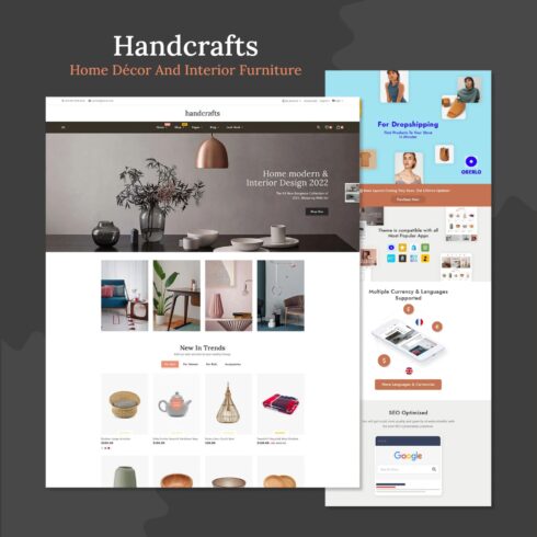 Handcrafts home decor and interior furniture shopify 2.0 responsive theme, first picture 1500x1500.