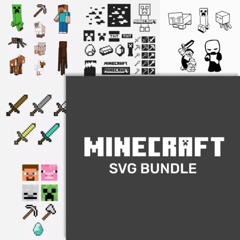 Minecraft SVG bundle, main picture 1500x1500.