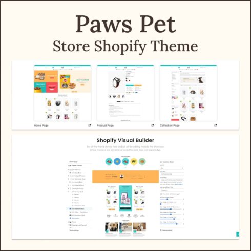 Paws pet store shopify theme, first picture 1500x1500.