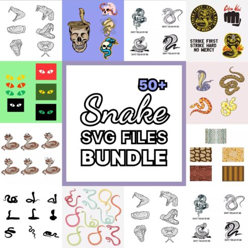 50 snake svg files bundle.