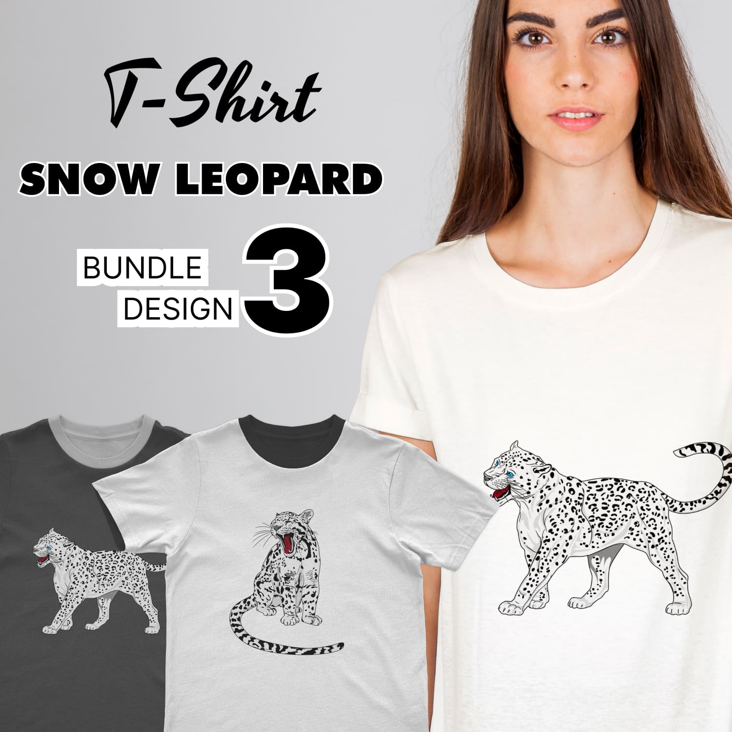 Snow leopard SVG, main picture 1500x1500.