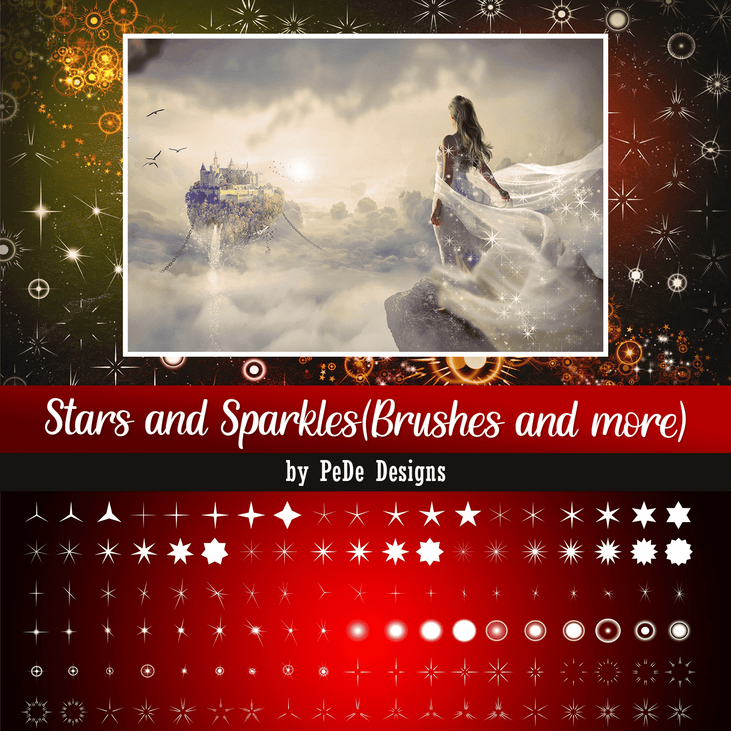 Stars and sparkles brushes and more, main picture 1500x1500.