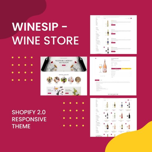 Winesip - Wine store, shopify 2.0 responsive theme, first picture 1500x1500.