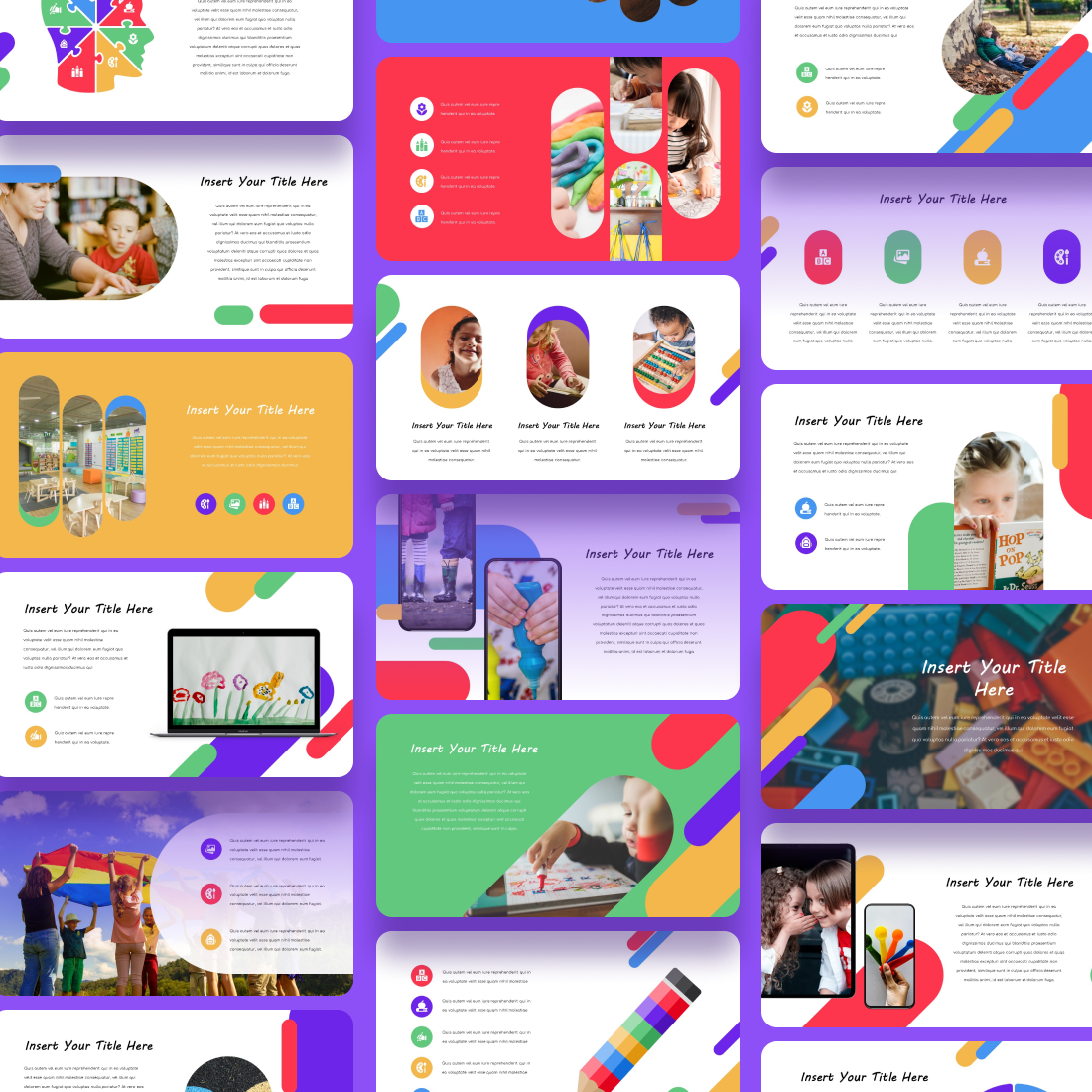 Preview pages of color slides.