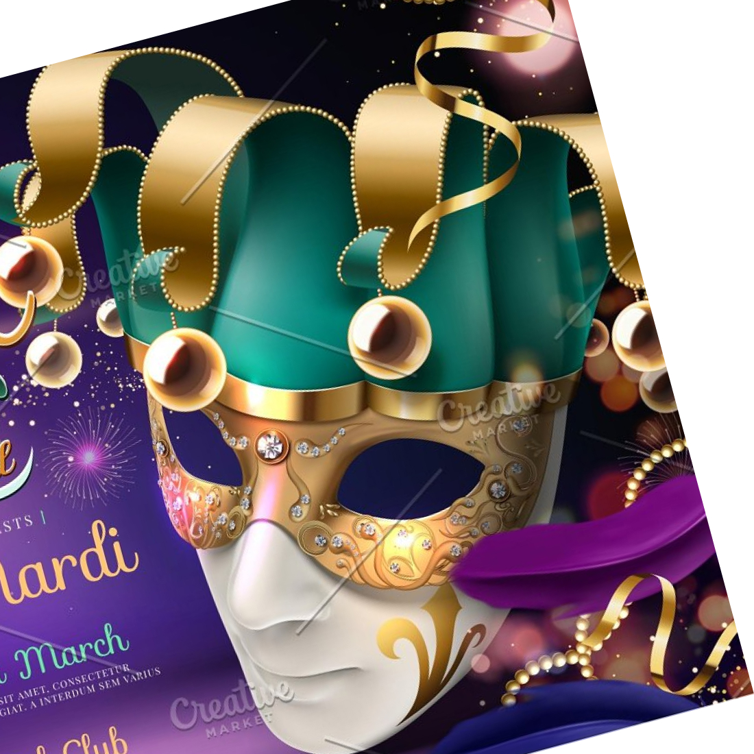 Preview mardi gras carnival design.