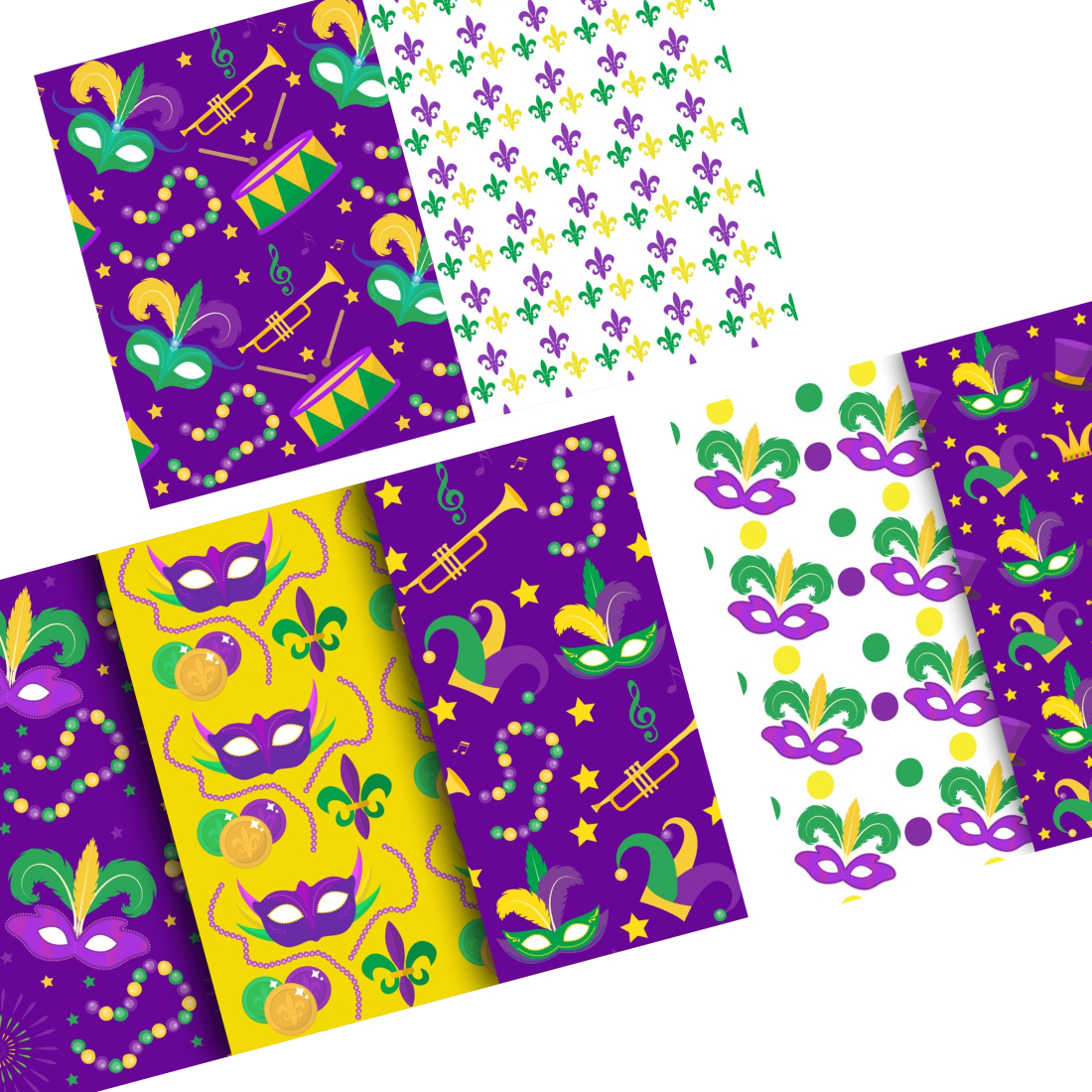 Images with mardi gras seamless pattern.
