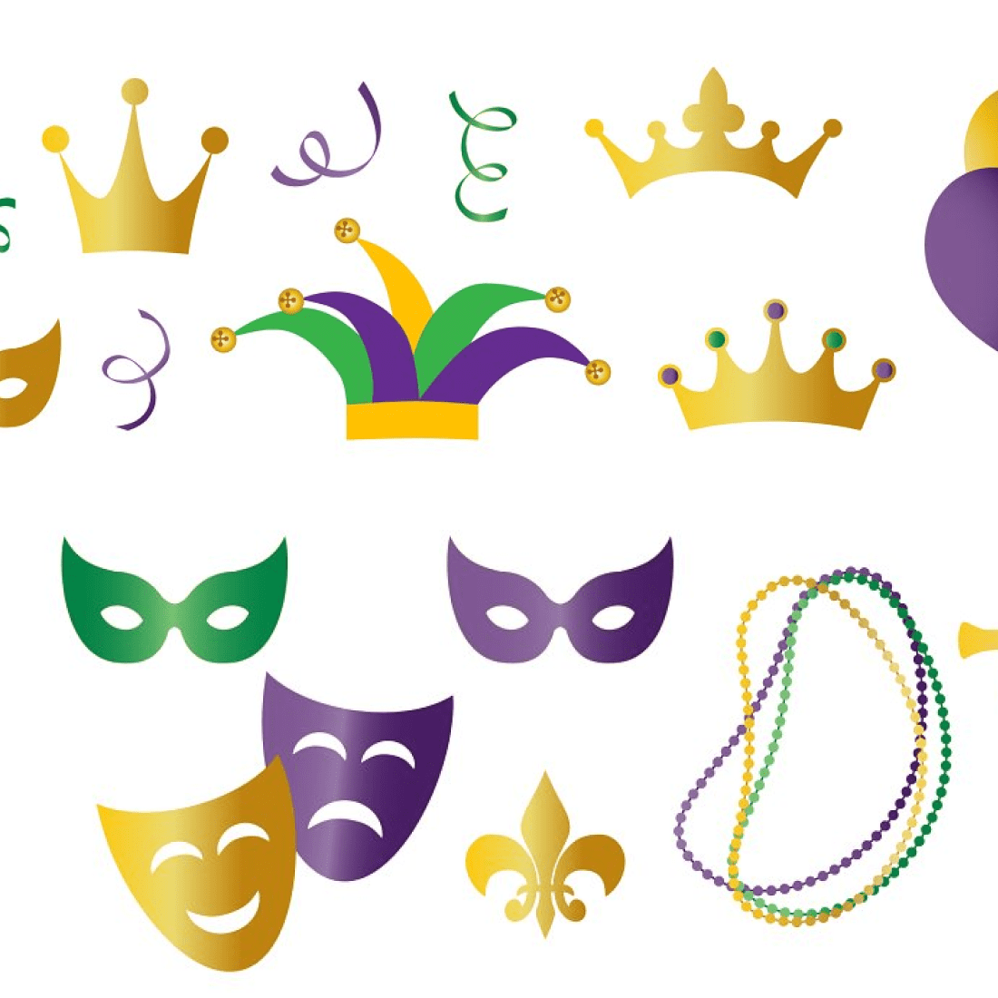 Masks with a happy and sad face, mysterious masks for celebrating Mardi Gras.