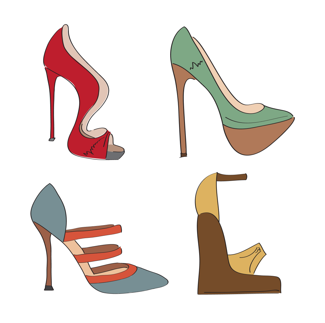 Premium Vector | High heels outline stype vector design element illustration