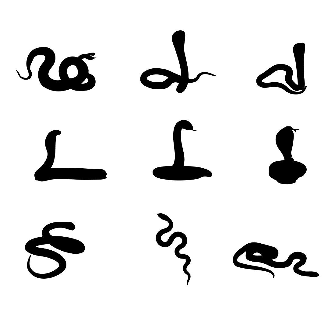 Number of different types of writing on a white background.