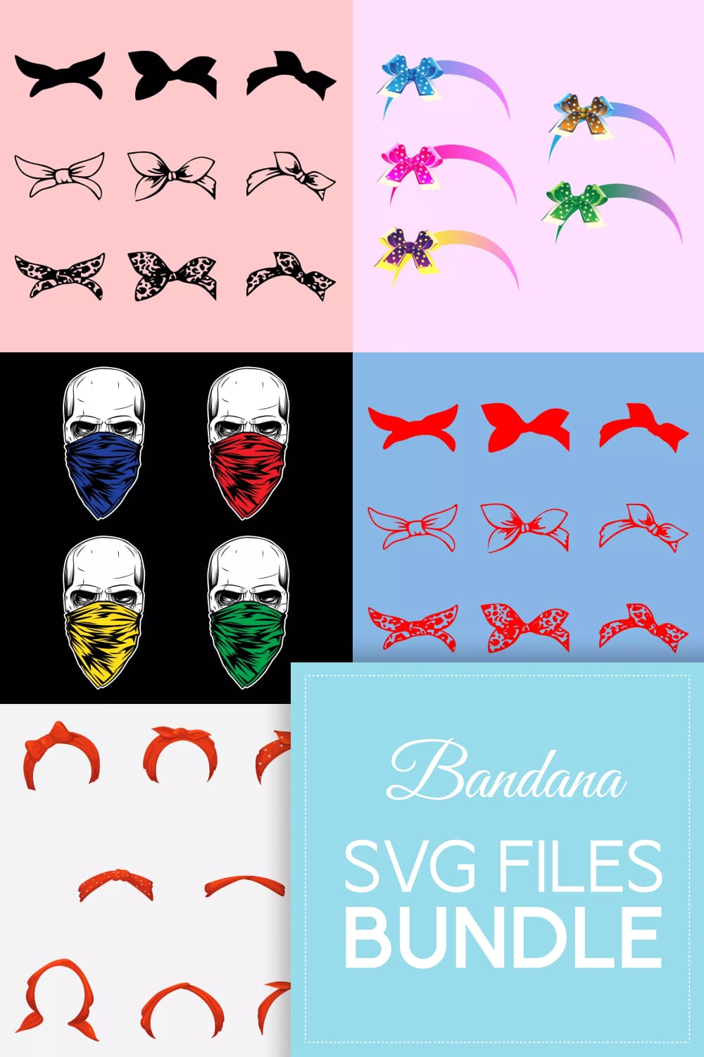 Bandana SVG files bundle, picture for pinterest 1000x1500.