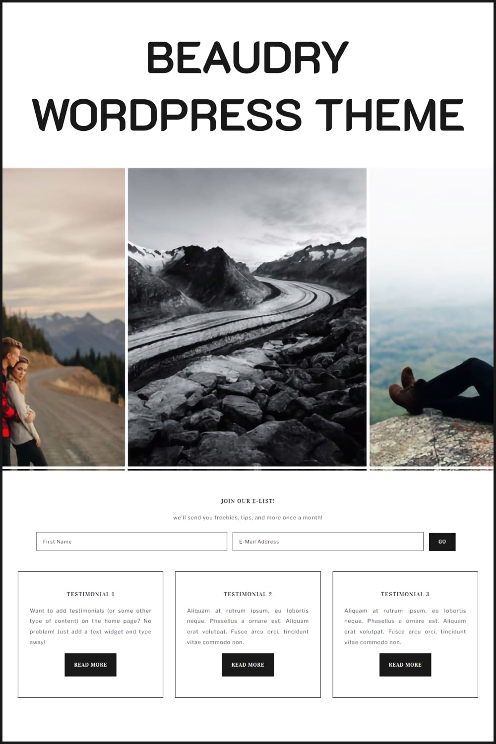 Beaudry Wordpress Theme, picture for pinterest 1000x1500.