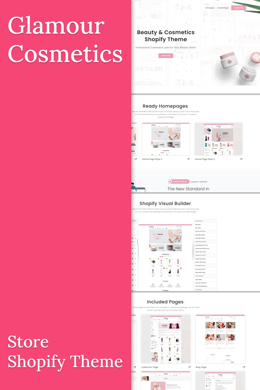 Glamour cosmetics store shopify theme, picture for pinterest 1000x1500.