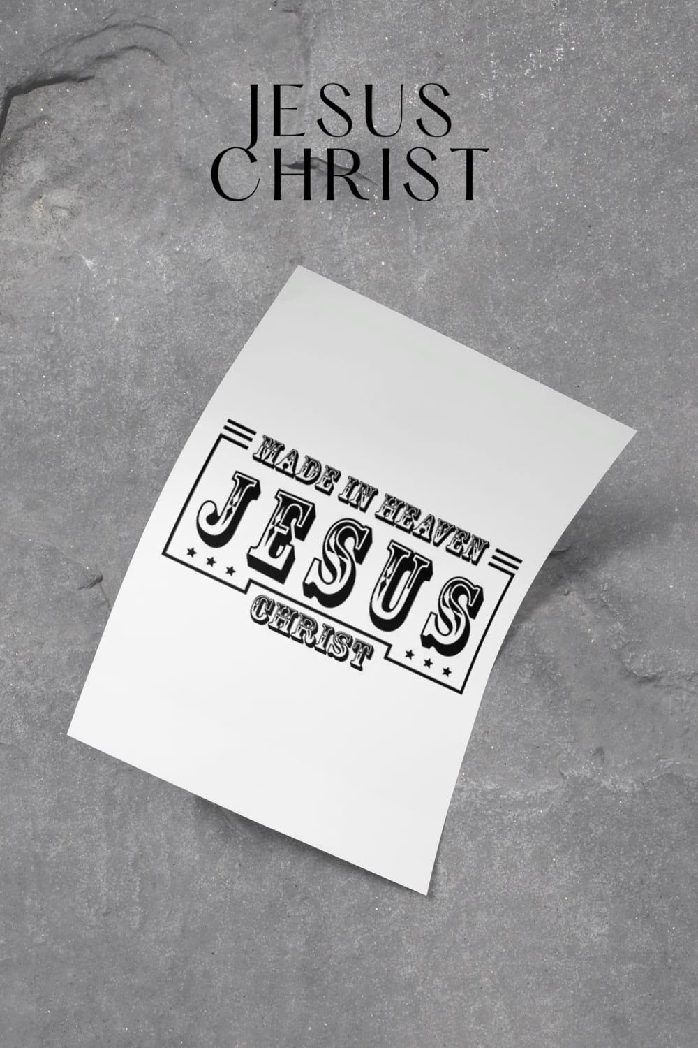 Logo on white sheet "Jesus Christ".